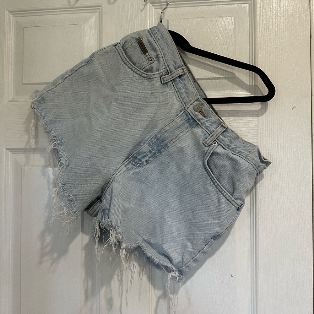 Calvin Klein Jeans Blue Jean Shorts Distressed High-Waisted